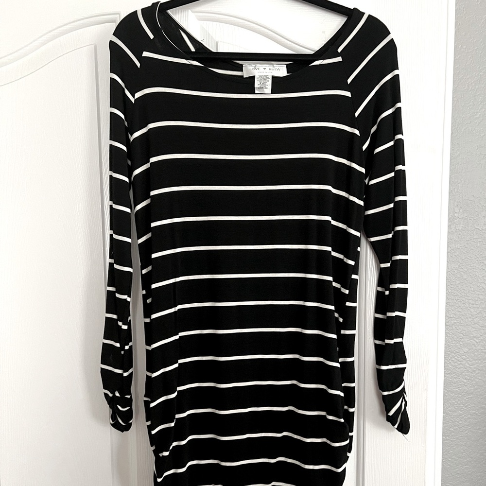 Black striped dress